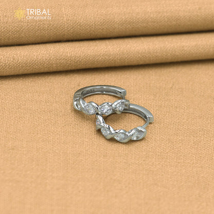 925 sterling silver zircon stone hoop earring er427