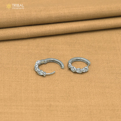 925 sterling silver zircon stone hoop earring er427