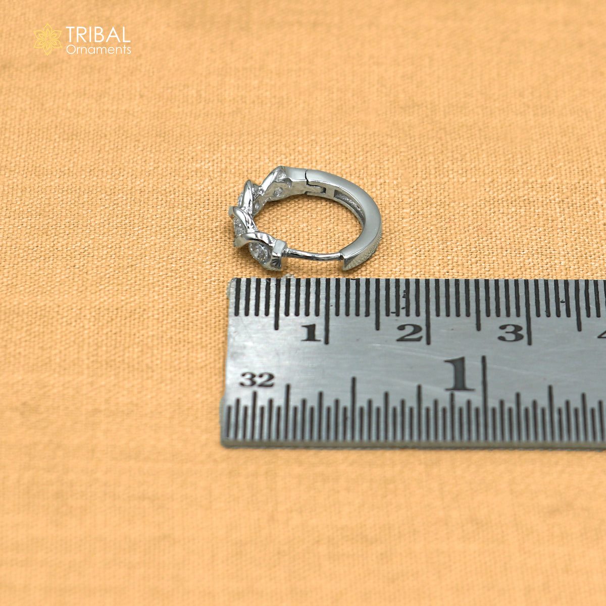 925 sterling silver zircon stone hoop earring er427