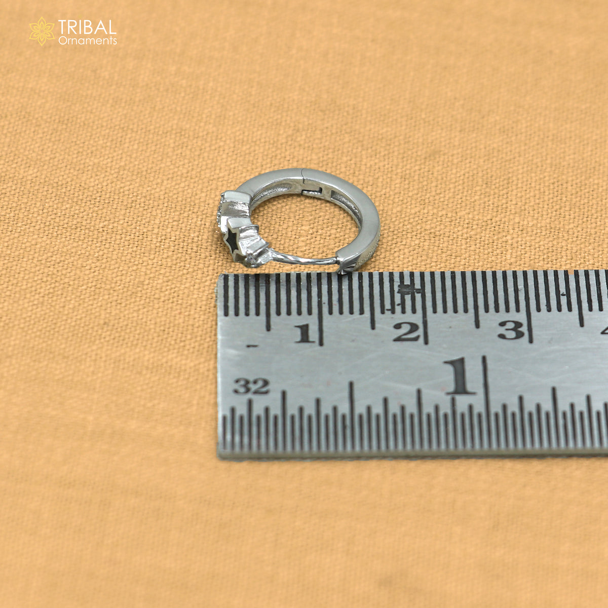 925 sterling silver star design zircon stone hoop earring er429