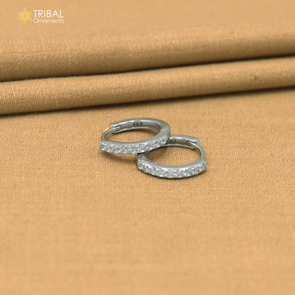 925 sterling silver zircon stone hoop earring er430