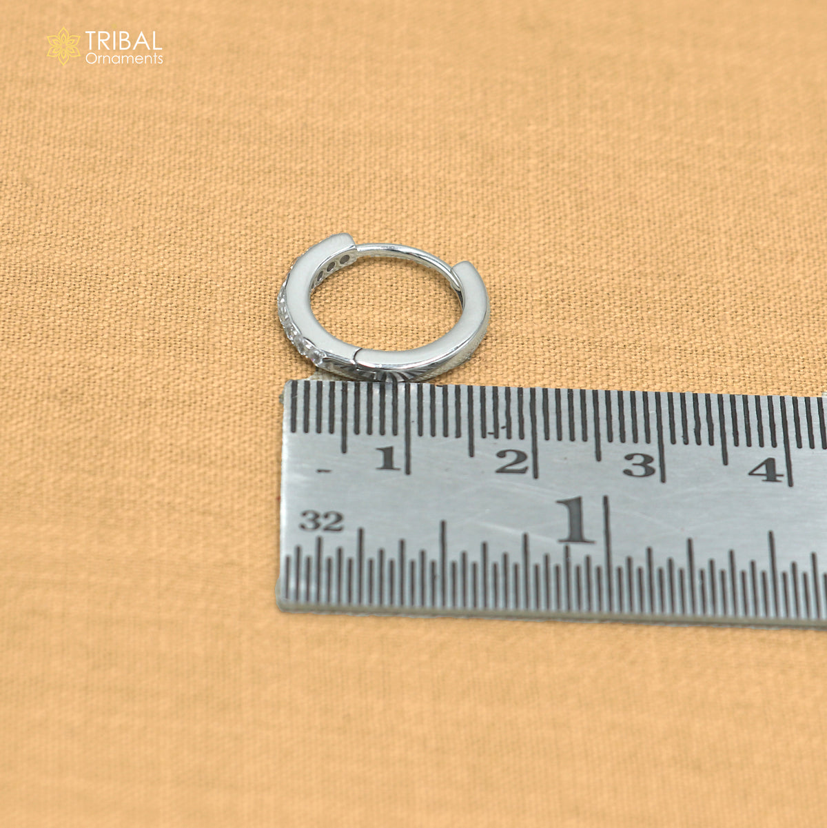925 sterling silver zircon stone hoop earring er430