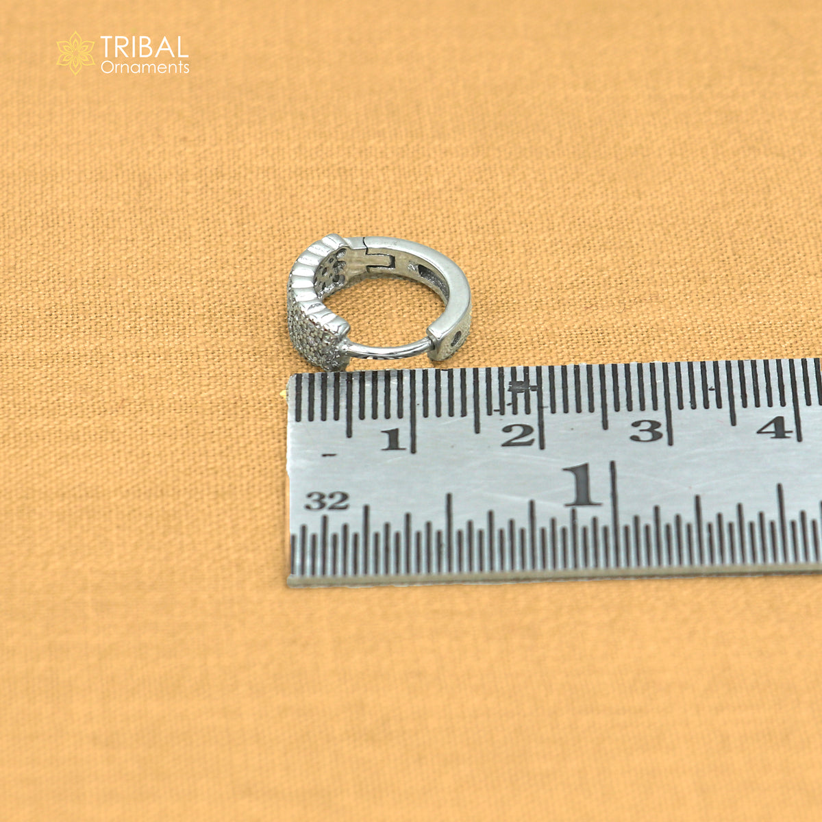 925 sterling silver zircon stone hoop earring er431