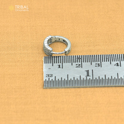 925 sterling silver zircon stone hoop earring er431
