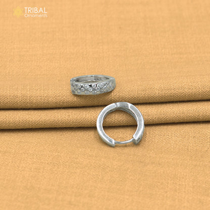 925 sterling silver zircon stone hoop earring er432