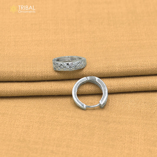 925 sterling silver zircon stone hoop earring er432