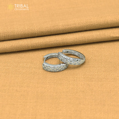 925 sterling silver zircon stone hoop earring er432
