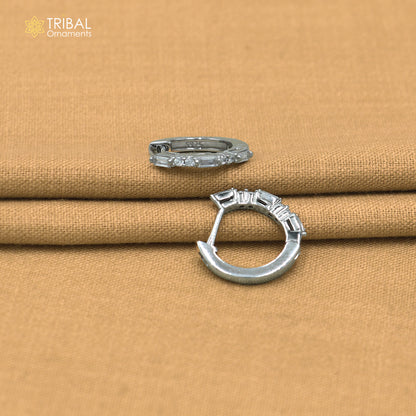 925 sterling silver zircon stone hoop earring er433