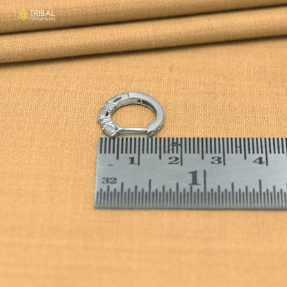 925 sterling silver zircon stone hoop earring er433