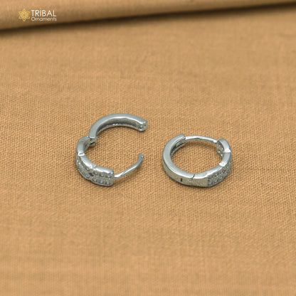 925 sterling silver zircon stone hoop earring er434