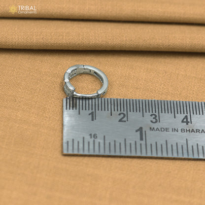 925 sterling silver zircon stone hoop earring er434