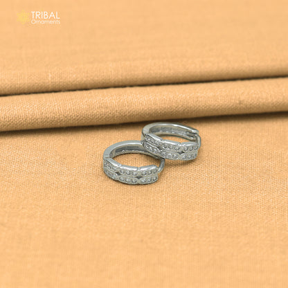 925 sterling silver zircon stone hoop earring er434