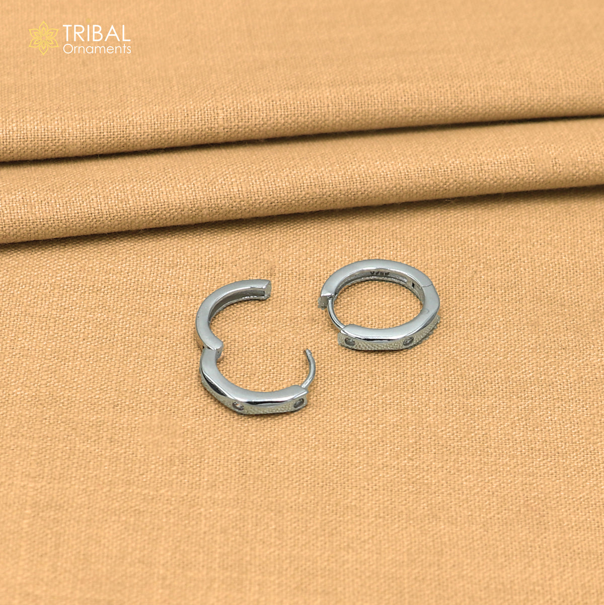 925 sterling silver zircon stone hoop earring er436