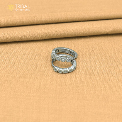 925 sterling silver zircon stone hoop earring er437