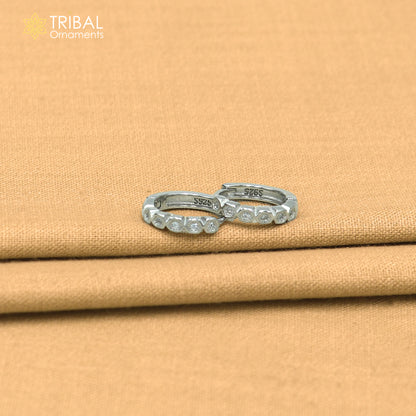 925 sterling silver zircon stone hoop earring er437