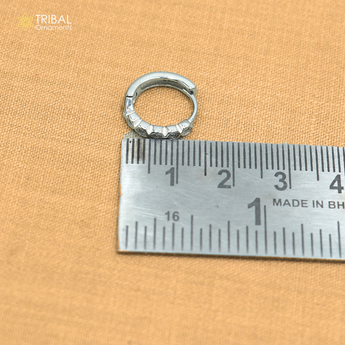 925 sterling silver zircon stone hoop earring er437