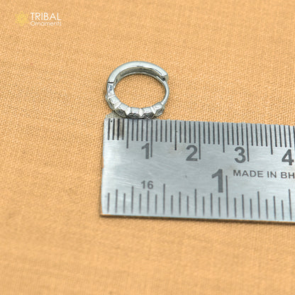 925 sterling silver zircon stone hoop earring er437