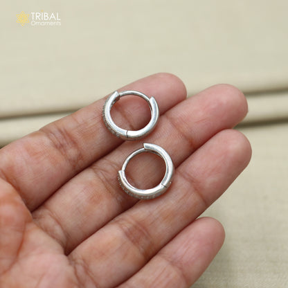925 sterling silver zircon stone hoop earring er438