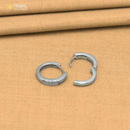 925 sterling silver zircon stone hoop earring er439