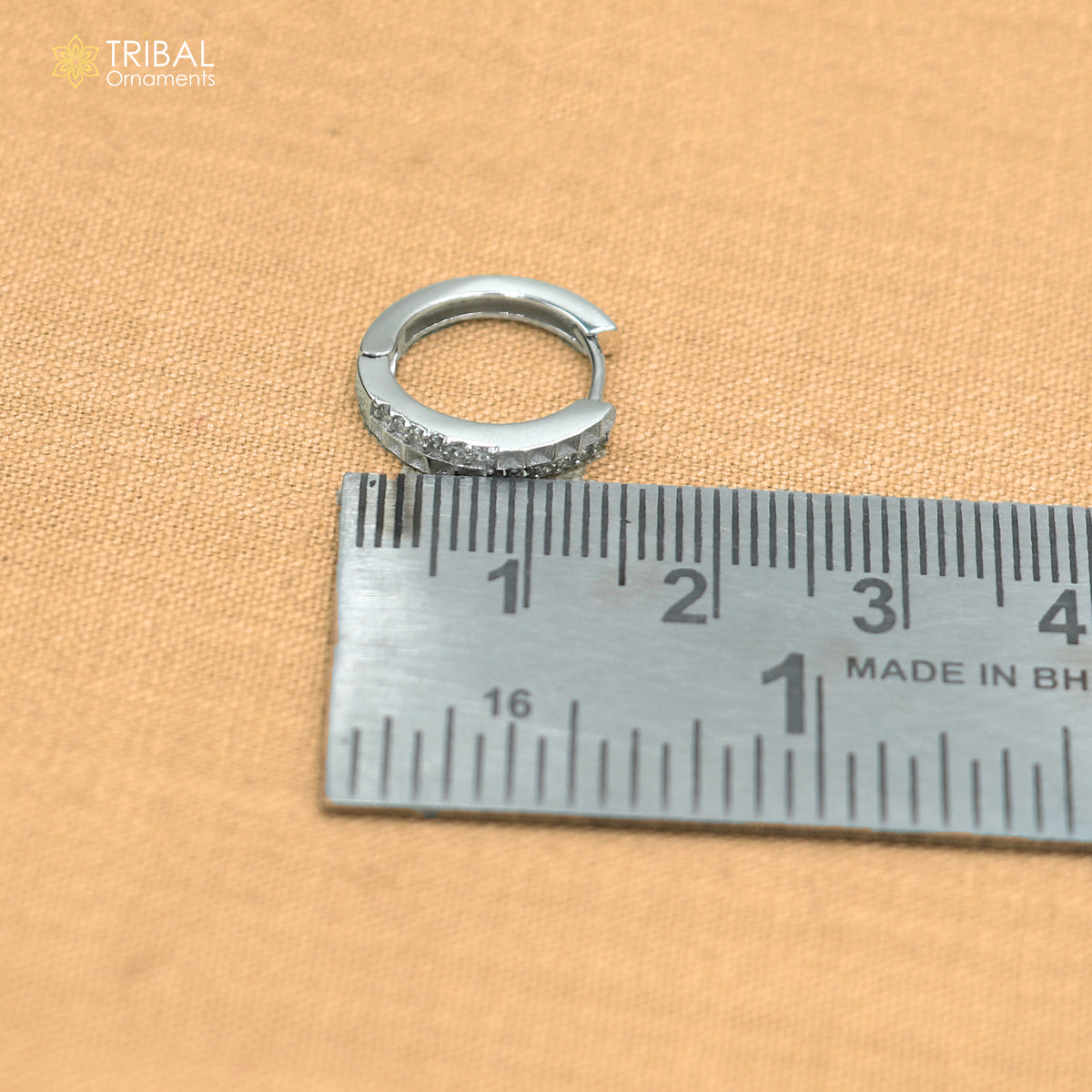 925 sterling silver zircon stone hoop earring er439
