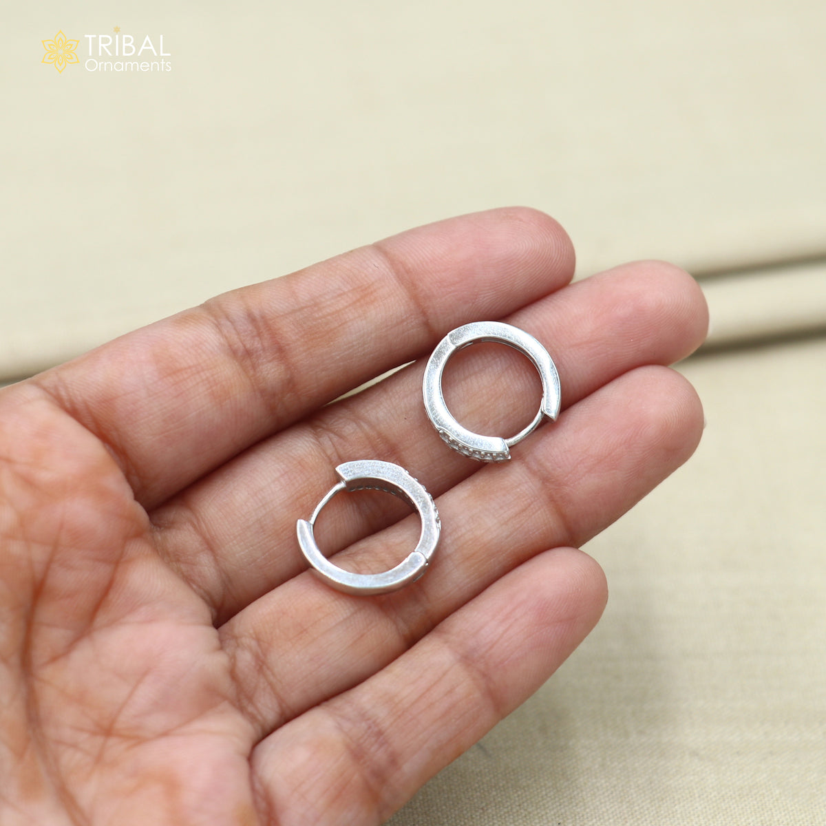 925 sterling silver zircon stone hoop earring er439
