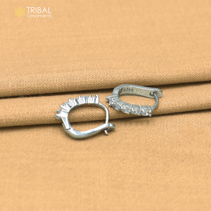 925 sterling silver zircon stone hoop earring er440