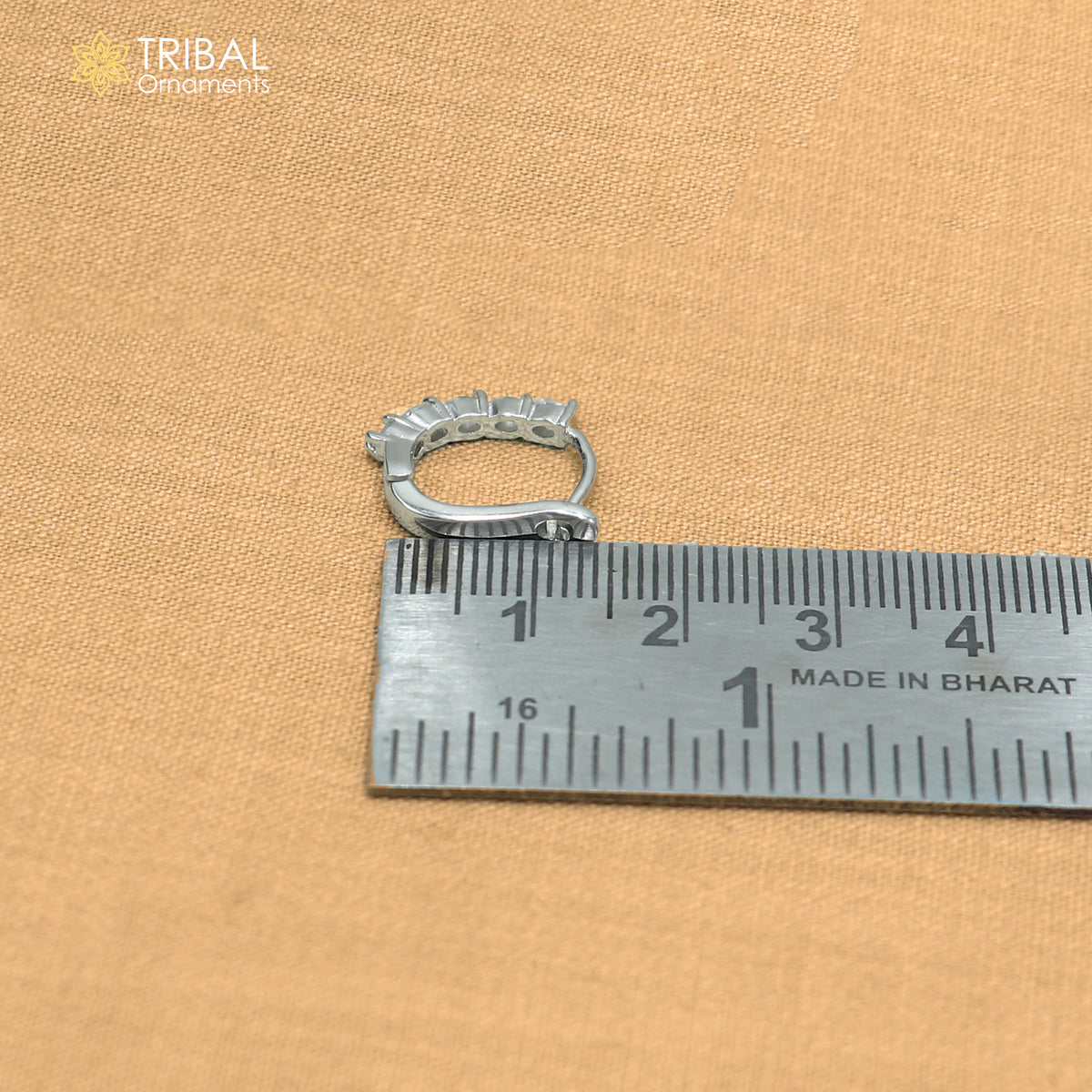 925 sterling silver zircon stone hoop earring er440