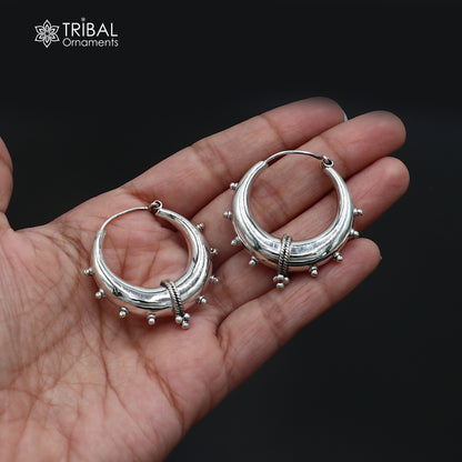 925 sterling silver stylish shiny hoops earring, amazing unisex jewelry er446