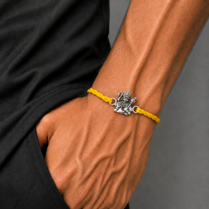 925 Sterling silver Lord Hanuman ji design thread rakhi bracelet rk345