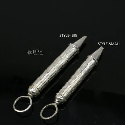 Colorful 925 sterling silver water gun Pichkari by TRIBAL ORNAMENTS, ideal for HOLI festival accessories and Lord Krishna celebrations.