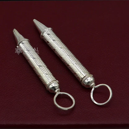 Colorful 925 sterling silver water gun Pichkari by TRIBAL ORNAMENTS, ideal for HOLI festival accessories and Lord Krishna celebrations