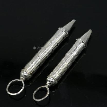 Colorful 925 sterling silver water gun Pichkari by TRIBAL ORNAMENTS, ideal for Holi festival accessories and Lord Krishna celebrations.