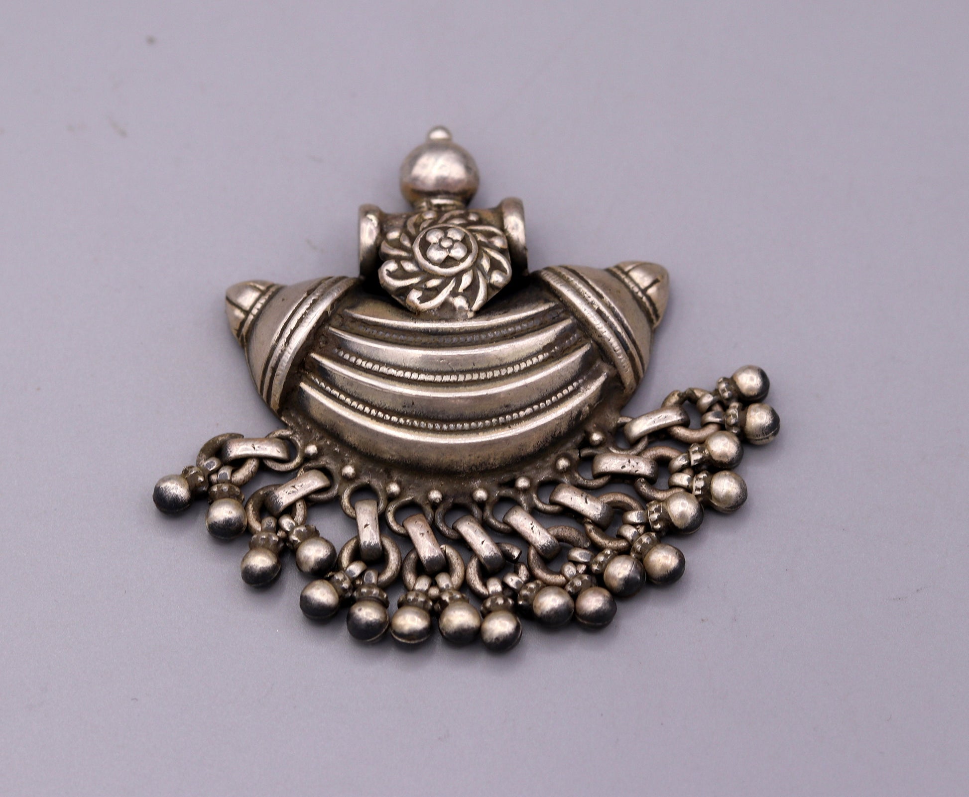 925 Sterling silver handmade gorgeous amulet pendant oxidized customized pendant belly dance temple jewelry bellydance rajasthan india nsp13 - TRIBAL ORNAMENTS