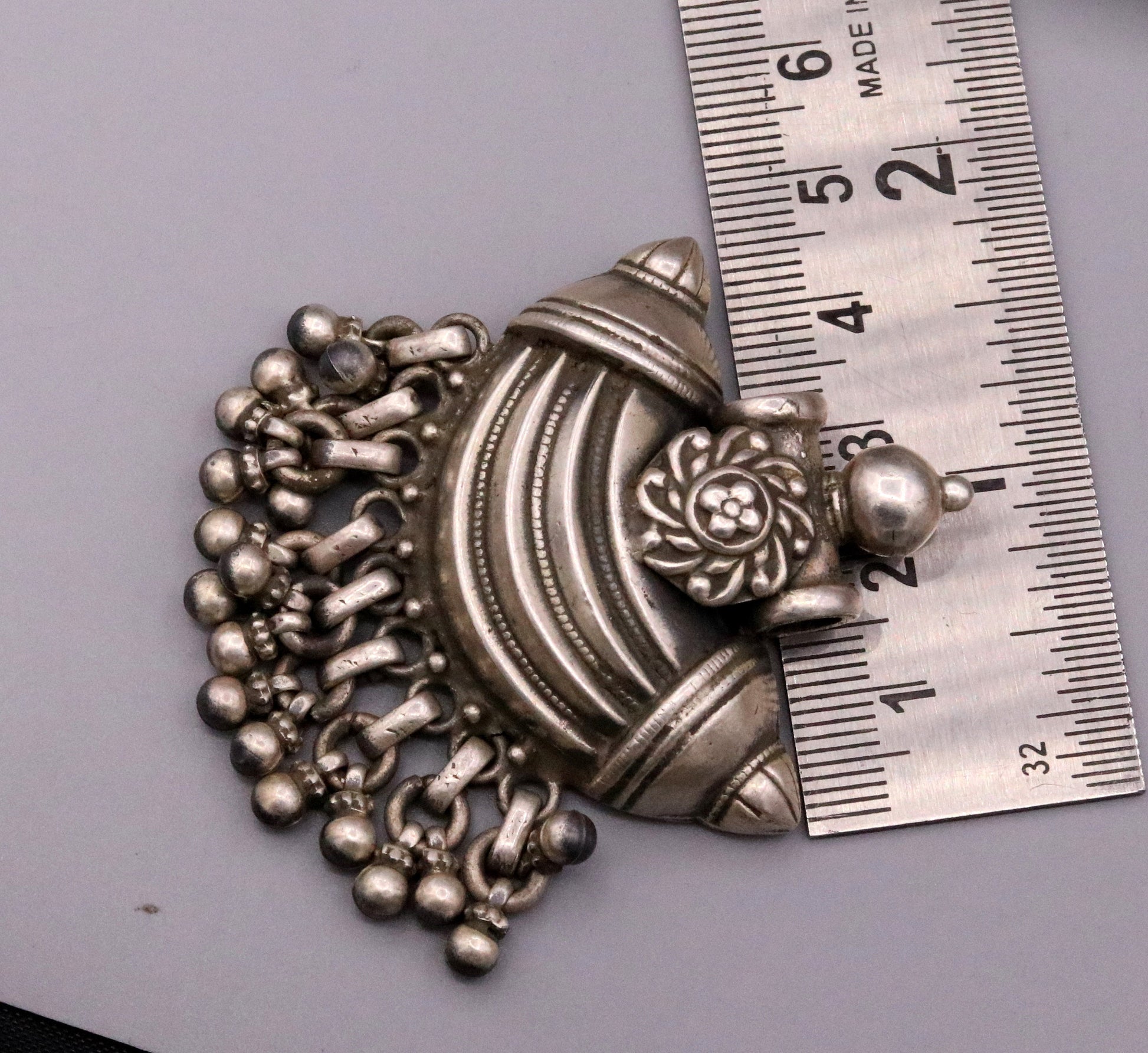 925 Sterling silver handmade gorgeous amulet pendant oxidized customized pendant belly dance temple jewelry bellydance rajasthan india nsp13 - TRIBAL ORNAMENTS