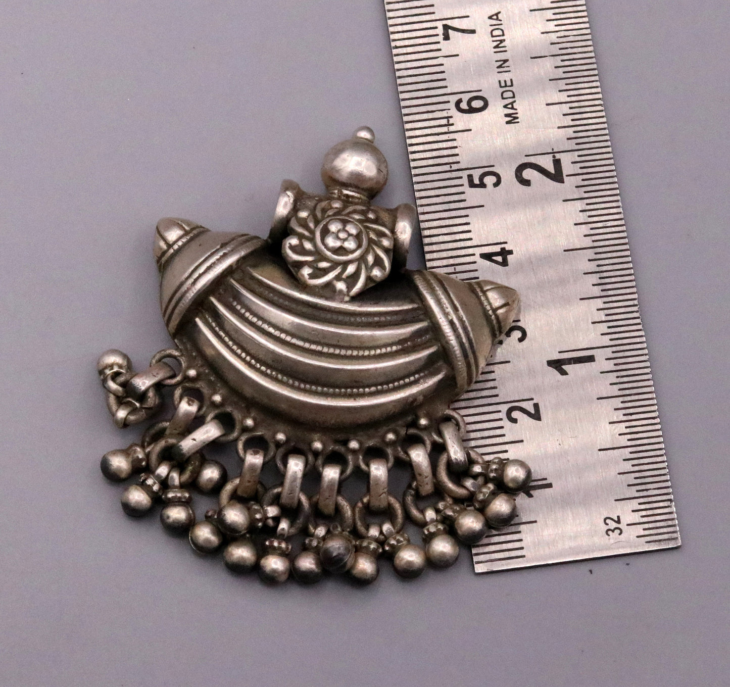 925 Sterling silver handmade gorgeous amulet pendant oxidized customized pendant belly dance temple jewelry bellydance rajasthan india nsp13 - TRIBAL ORNAMENTS