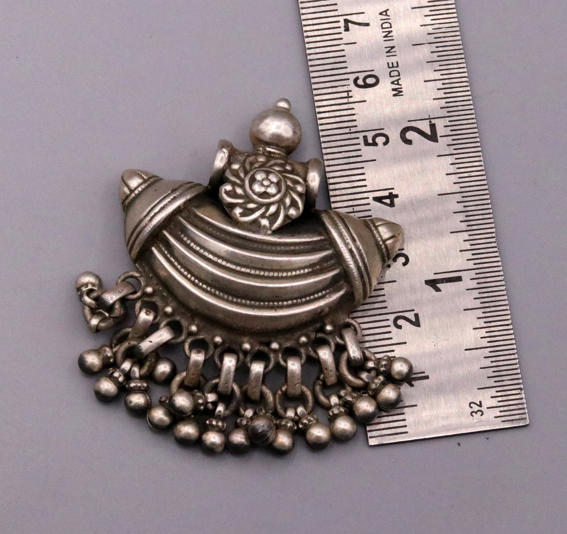 925 Sterling silver handmade gorgeous amulet pendant oxidized customized pendant belly dance temple jewelry bellydance rajasthan india nsp13 - TRIBAL ORNAMENTS