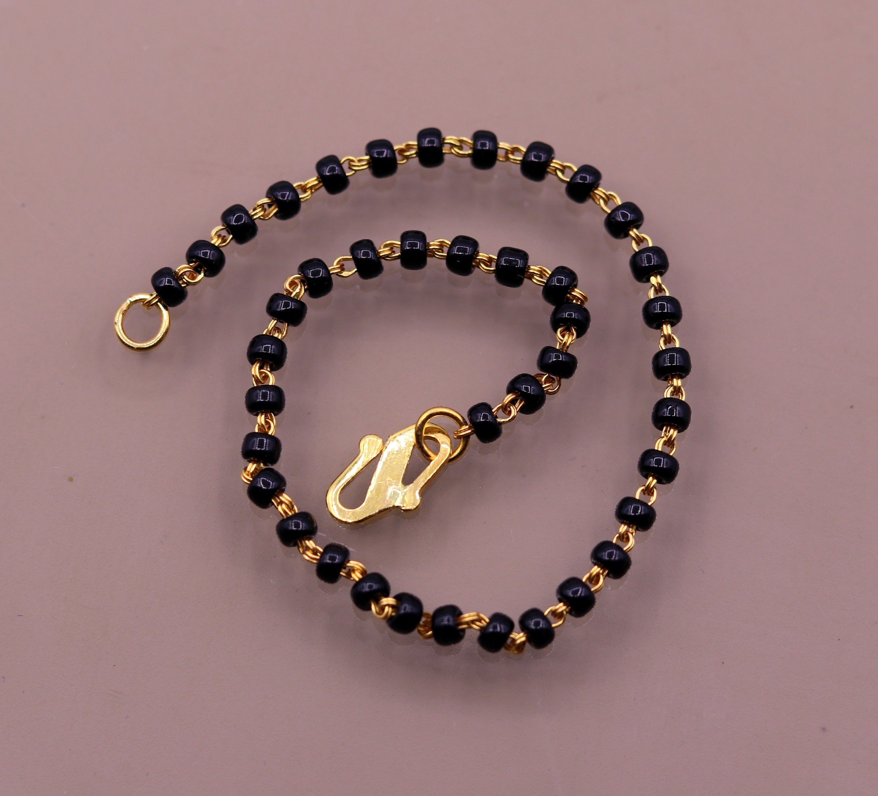 Lightweight black clearance beads gold chain