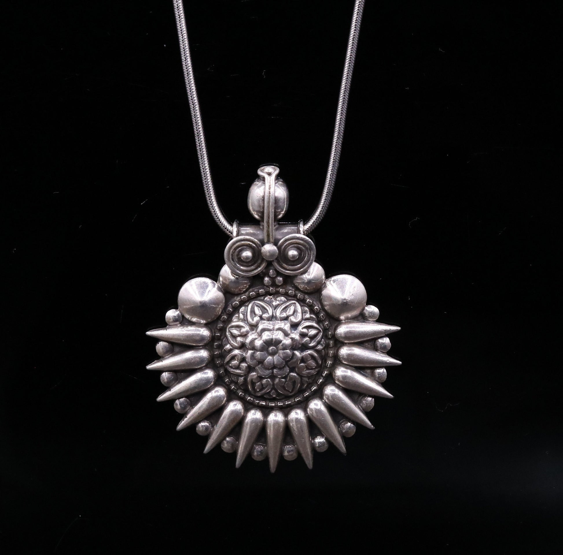 925 sterling silver handmade pendant, excellent vintage design oxidized pendant necklace, ethnic belly dance Bohemian tribal jewelry nsp339 - TRIBAL ORNAMENTS