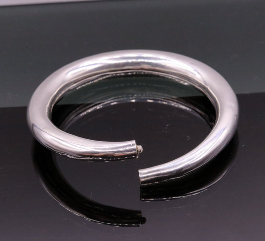 925 sterling silver vintage plain design handmade open face adjustable bangle bracelet kada cuff bracelet for unisex gifting india nsk228 - TRIBAL ORNAMENTS