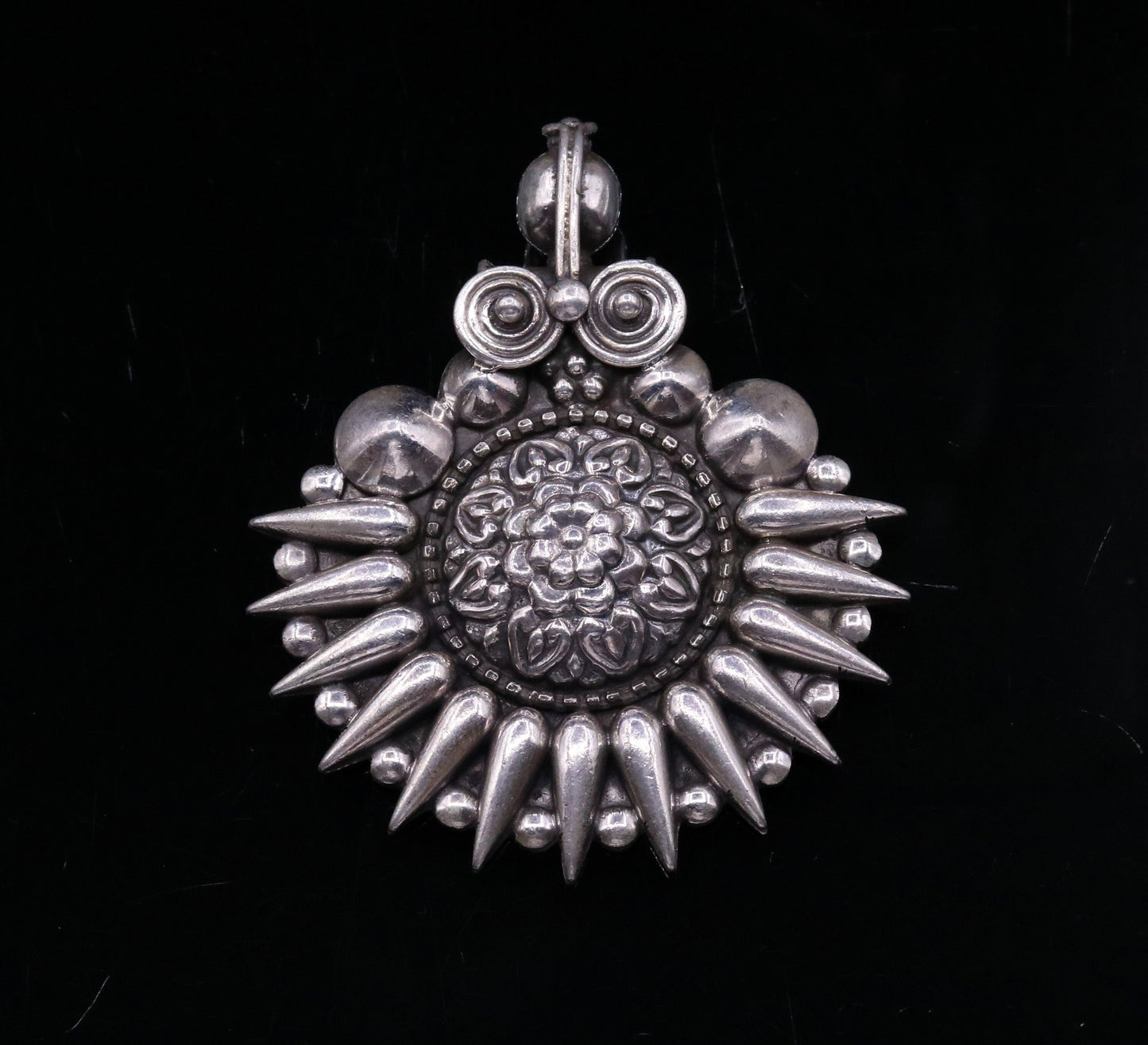 925 sterling silver handmade pendant, excellent vintage design oxidized pendant necklace, ethnic belly dance Bohemian tribal jewelry nsp339 - TRIBAL ORNAMENTS