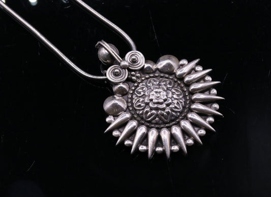 925 sterling silver handmade pendant, excellent vintage design oxidized pendant necklace, ethnic belly dance Bohemian tribal jewelry nsp339 - TRIBAL ORNAMENTS