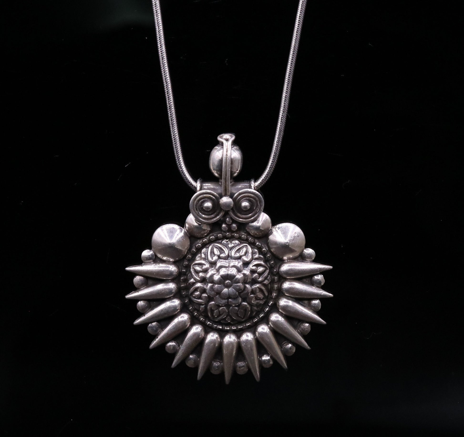 925 sterling silver handmade pendant, excellent vintage design oxidized pendant necklace, ethnic belly dance Bohemian tribal jewelry nsp339 - TRIBAL ORNAMENTS