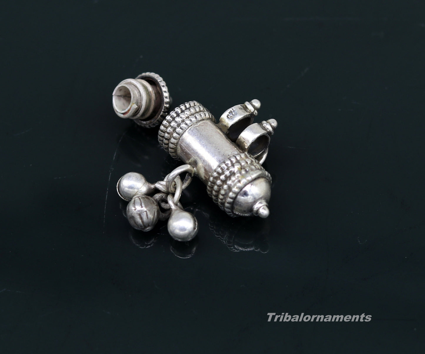 925 sterling silver handmade trendy customized amulet pendant with gorgeous hanging bells, excellent personalized gifting jewelry nsp371 - TRIBAL ORNAMENTS