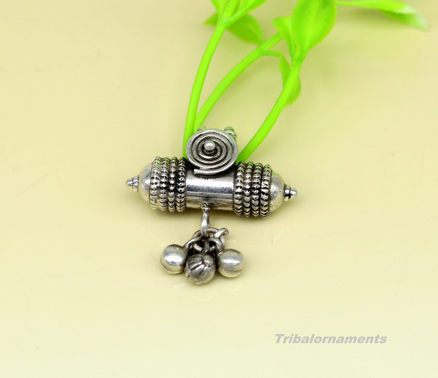925 sterling silver handmade trendy customized amulet pendant with gorgeous hanging bells, excellent personalized gifting jewelry nsp371 - TRIBAL ORNAMENTS