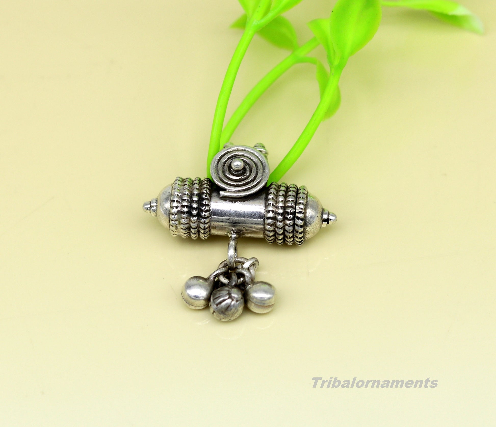925 sterling silver handmade trendy customized amulet pendant with gorgeous hanging bells, excellent personalized gifting jewelry nsp371 - TRIBAL ORNAMENTS