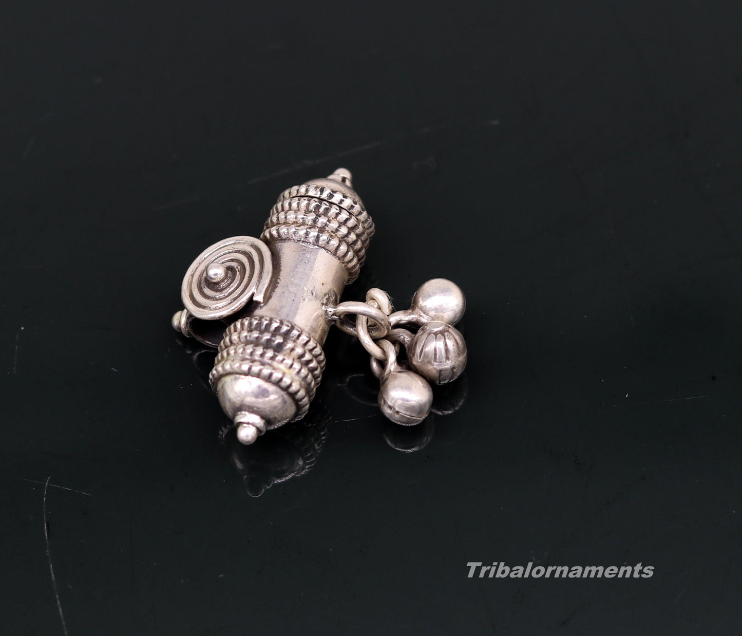 925 sterling silver handmade trendy customized amulet pendant with gorgeous hanging bells, excellent personalized gifting jewelry nsp371 - TRIBAL ORNAMENTS