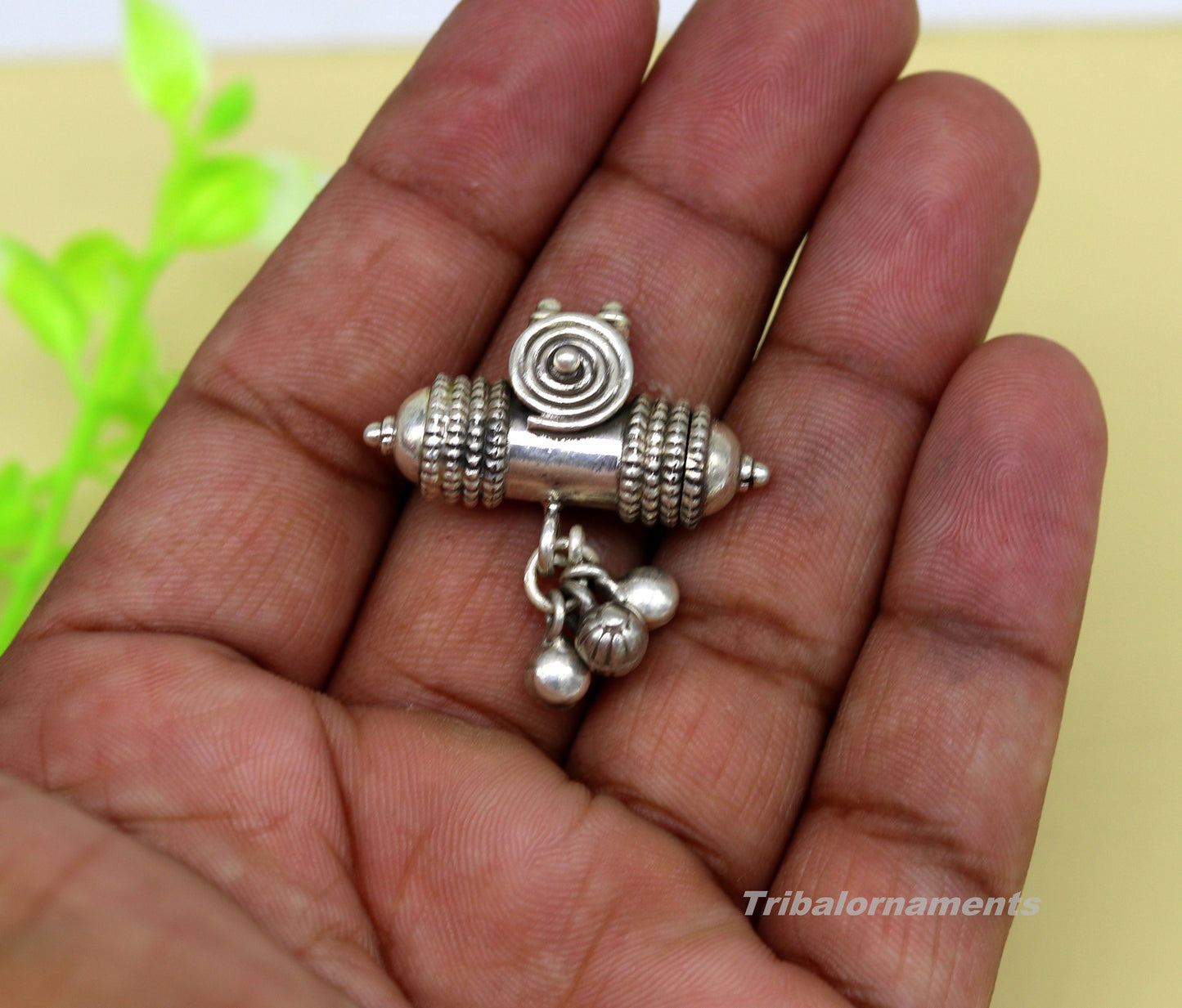 925 sterling silver handmade trendy customized amulet pendant with gorgeous hanging bells, excellent personalized gifting jewelry nsp371 - TRIBAL ORNAMENTS