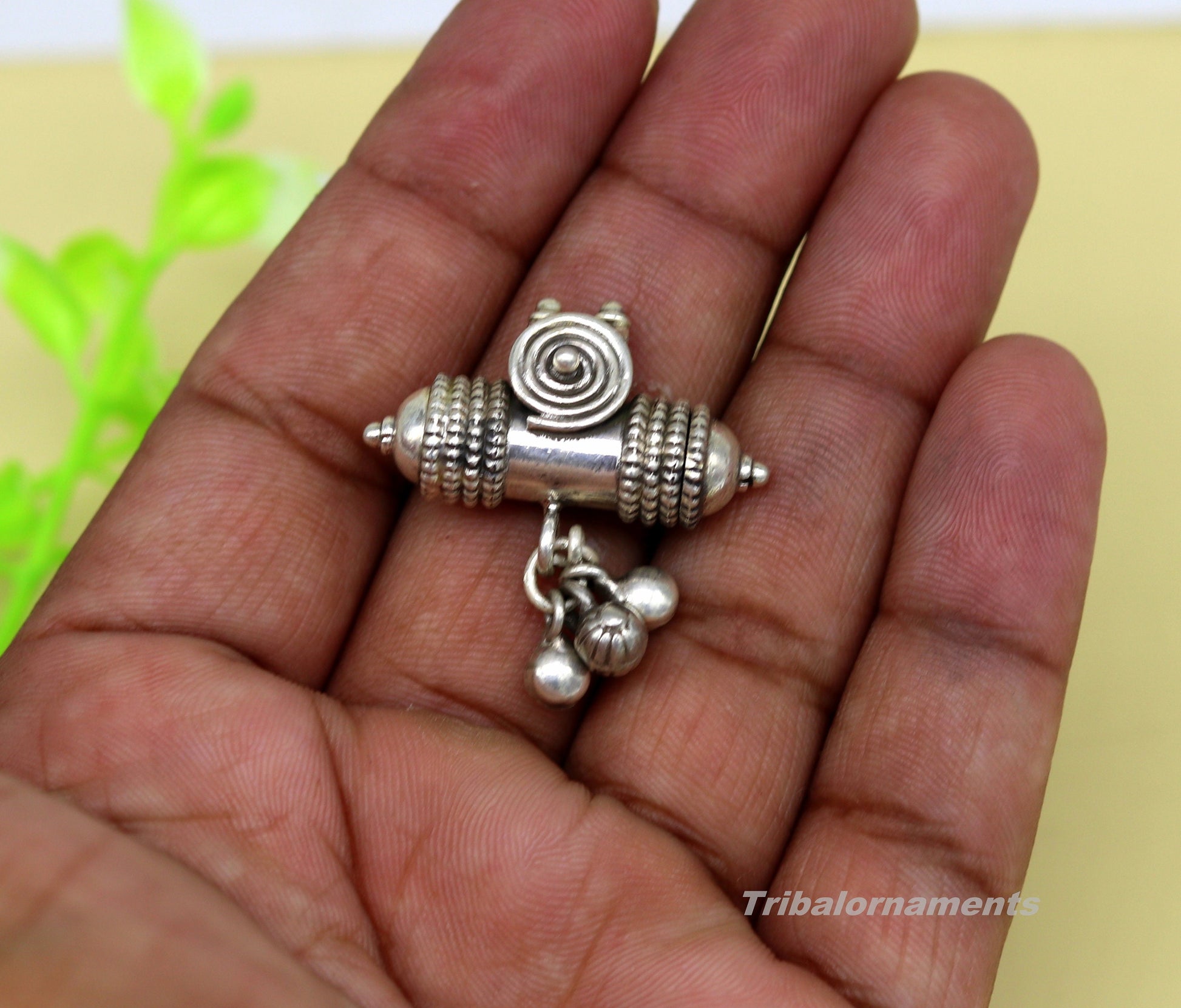 925 sterling silver handmade trendy customized amulet pendant with gorgeous hanging bells, excellent personalized gifting jewelry nsp371 - TRIBAL ORNAMENTS