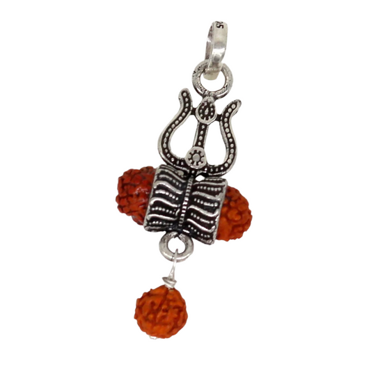 925 sterling silver lord shiva trident pendant, amazing customized Rudraksha oxidized tribal belly dance personalized jewelry ssp319