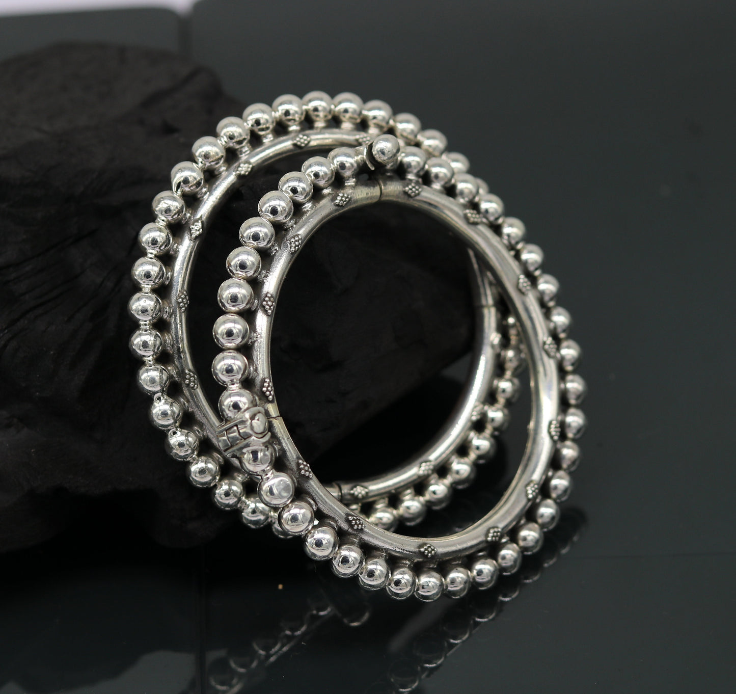 925 sterling silver handmade gorgeous customized design vintage antique design bangle bracelet kada, tribal bridesmaid jewelry gift nba99 - TRIBAL ORNAMENTS